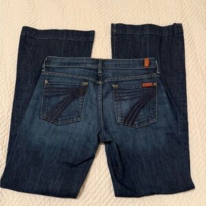 7 For All Mankind Dark Blue Flare Jeans